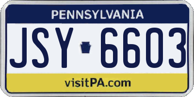 PA license plate JSY6603