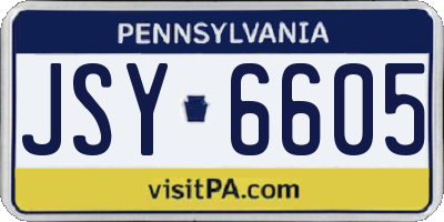 PA license plate JSY6605