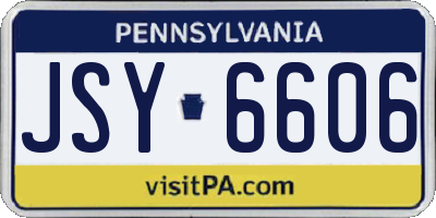 PA license plate JSY6606