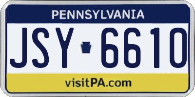 PA license plate JSY6610