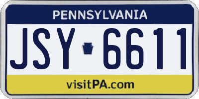PA license plate JSY6611