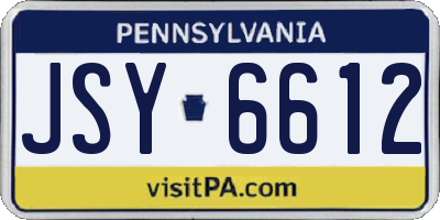 PA license plate JSY6612