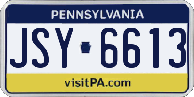 PA license plate JSY6613