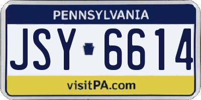 PA license plate JSY6614