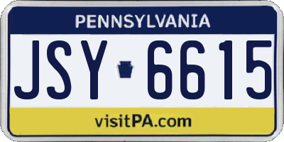 PA license plate JSY6615