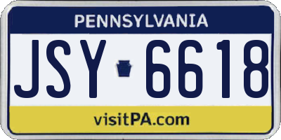 PA license plate JSY6618
