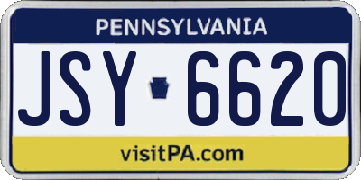 PA license plate JSY6620