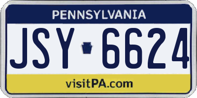 PA license plate JSY6624