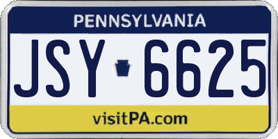 PA license plate JSY6625