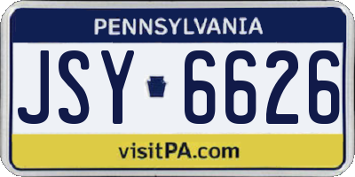 PA license plate JSY6626