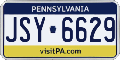 PA license plate JSY6629