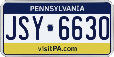 PA license plate JSY6630