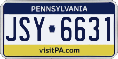 PA license plate JSY6631