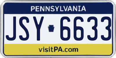 PA license plate JSY6633