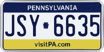 PA license plate JSY6635