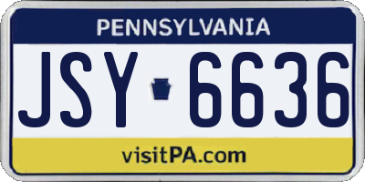 PA license plate JSY6636