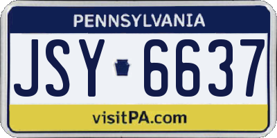 PA license plate JSY6637