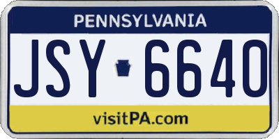 PA license plate JSY6640