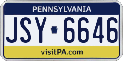 PA license plate JSY6646