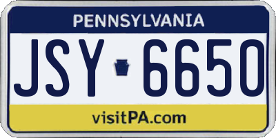 PA license plate JSY6650