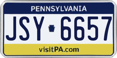 PA license plate JSY6657