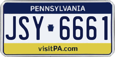 PA license plate JSY6661