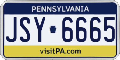 PA license plate JSY6665