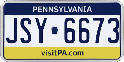 PA license plate JSY6673