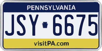 PA license plate JSY6675