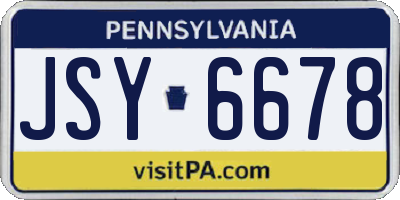 PA license plate JSY6678