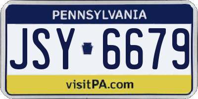 PA license plate JSY6679