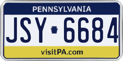 PA license plate JSY6684