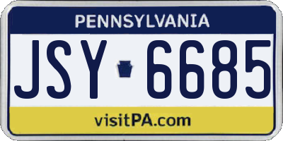 PA license plate JSY6685