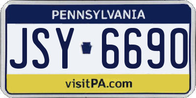 PA license plate JSY6690