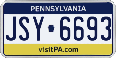 PA license plate JSY6693