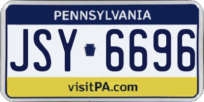 PA license plate JSY6696