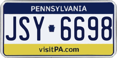 PA license plate JSY6698