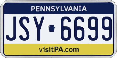 PA license plate JSY6699