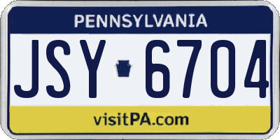 PA license plate JSY6704