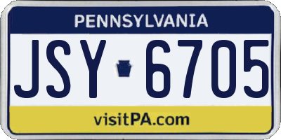 PA license plate JSY6705