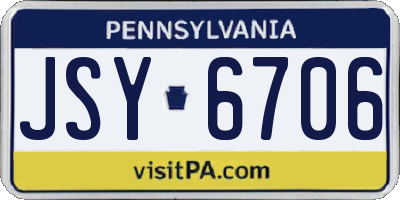 PA license plate JSY6706