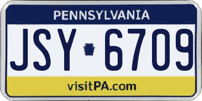 PA license plate JSY6709