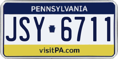 PA license plate JSY6711
