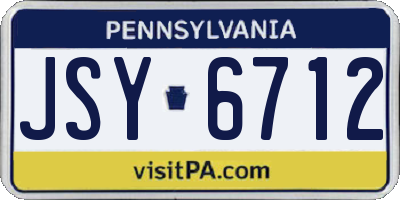 PA license plate JSY6712