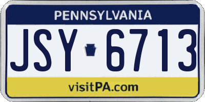 PA license plate JSY6713