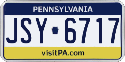PA license plate JSY6717