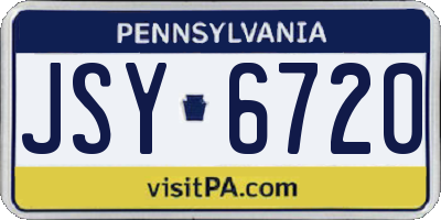 PA license plate JSY6720