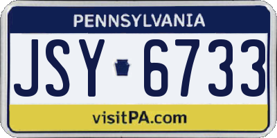PA license plate JSY6733