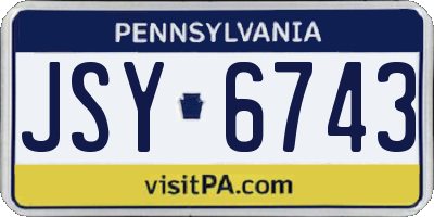 PA license plate JSY6743