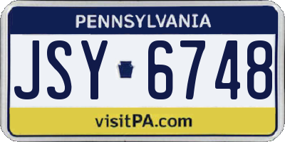 PA license plate JSY6748